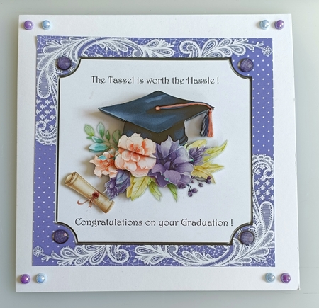 Floral Graduation card topper for 6x6 card by Shirley Taylor