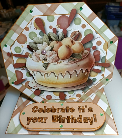 Birthday Cake - Easel Card by Shirley Taylor