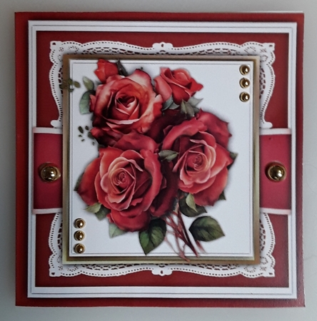 8x8 Mini Kit, Beautiful Red Roses  by Shirley Taylor