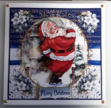 Santa skating card front by Shirley Taylor