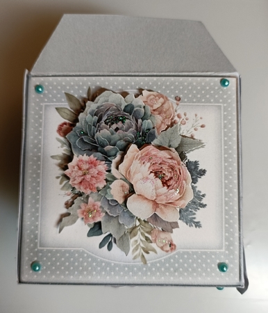 Light Blue -  Pink and Blue Peonies 3 Inch Gift Box Mini Kit by Shirley Taylor