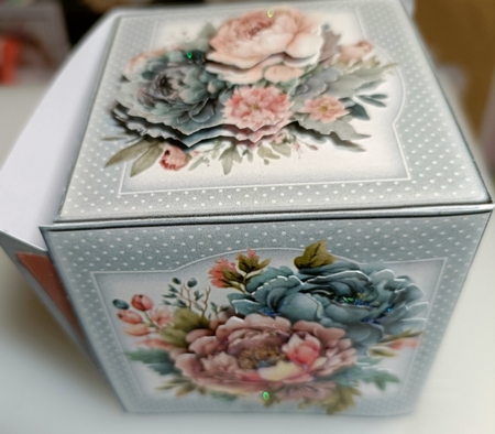 Light Blue -  Pink and Blue Peonies 3 Inch Gift Box Mini Kit by Shirley Taylor
