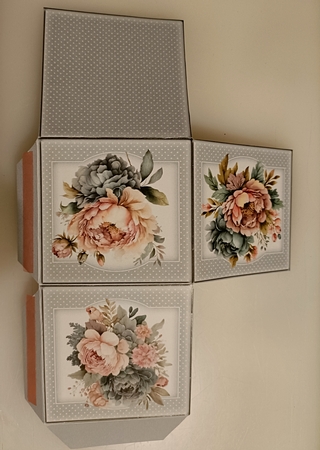 Light Blue -  Pink and Blue Peonies 3 Inch Gift Box Mini Kit by Shirley Taylor