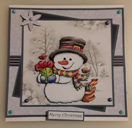 frosty tweets and snowman 7x7 by Shirley Taylor