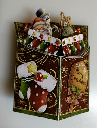 Ho Ho Ho Its Christmas - Tuxedo Pop Up Box by Shirley Taylor