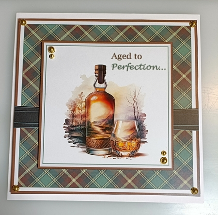 7x7 Aged to Perfection Card Front, Topper & Sentiments by Shirley Taylor