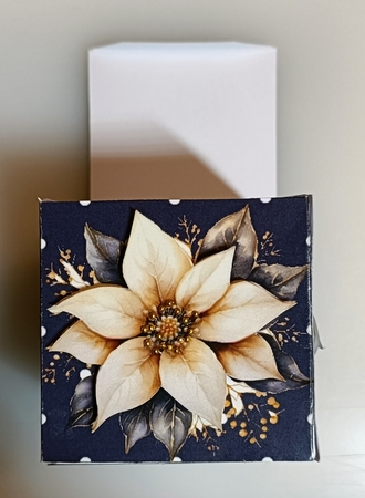 2.5 inch White Poinsettias Box by Shirley Taylor