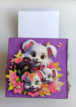 Cute Puppies Gift Box, Happy Birthday, Have a Fun Day, Hope You Feel Better by Shirley Taylor