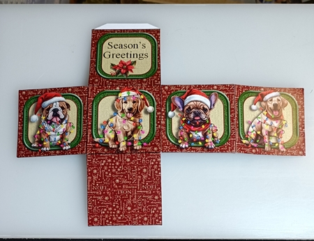 Cute Christmas Dogs Green Box by Shirley Taylor