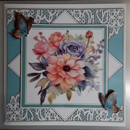 8x8 Mini Kit, Beautiful Pastel Flowers and Butterflys by Shirley Taylor