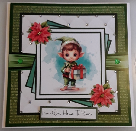 Christmas Elf 8x8 Quick Card #5 by Shirley Taylor