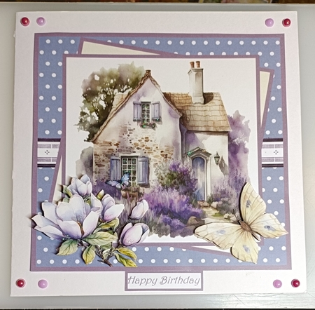 Lavender house 7x7 by Shirley Taylor