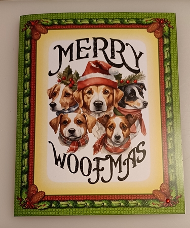 Merry Woofmas cut and fold card  by Shirley Taylor
