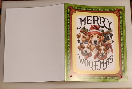 Merry Woofmas cut and fold card  by Shirley Taylor