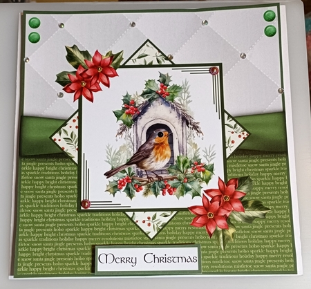 A Little Christmas Robin 8x8 Quick Card - Design 6 by Shirley Taylor