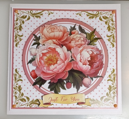 7x7  Peony Rose Quick Cards  by Shirley Taylor