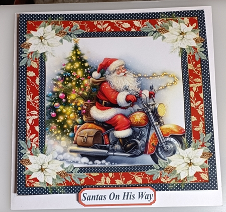 Santas on his way card front (motorbike) 12 by Shirley Taylor
