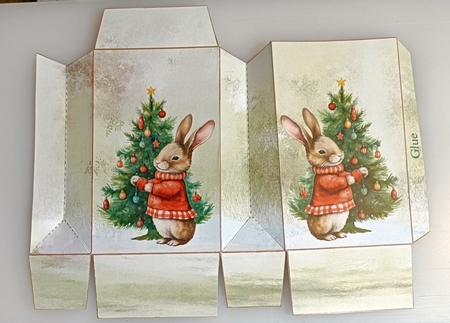 Cottontail Christmas Rabbit Decorating the Tree Pinch Bag by Shirley Taylor
