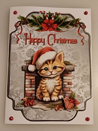 Waiting for Santa - 7x5 inch topper with decoupage by Shirley Taylor