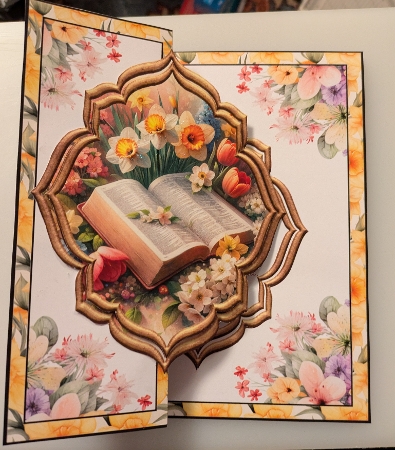 Floral Bible with Daffodils Fancy Frame Foldback by Shirley Taylor