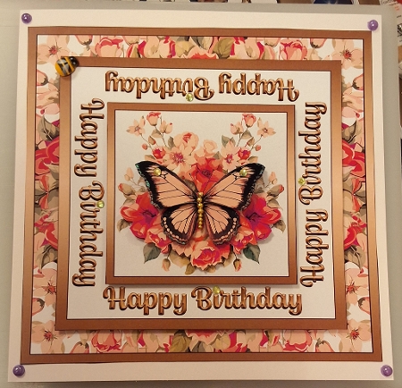 cup1276692_75068 - Pink Butterfly Birthday 7inch Square