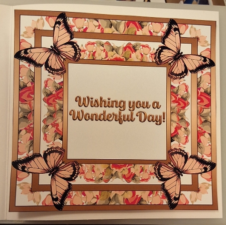 Pink Butterfly Birthday 7inch Square by Shirley Taylor