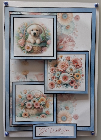 Labrador in a Basket Three Squares C5 by Shirley Taylor