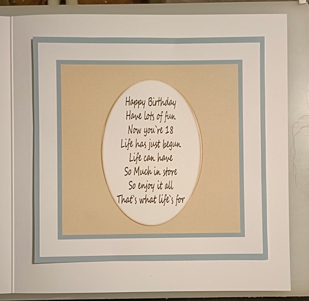 18th Daughter Granddaughter Niece Birthday 7 x 7 Card No 3 by Shirley Taylor