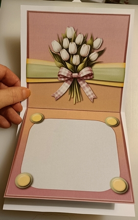 Box full of Tulips -Multi Occasions Card - Tent Card by Shirley Taylor