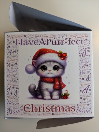 NEW* Word Art Border Card Have A Purr-fect Christmas Cat. 9 Piece 7x7 Complete Kit by Shirley Taylor
