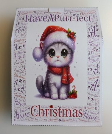 NEW* Word Art Border Card Have A Purr-fect Christmas Cat. 9 Piece 7x7 Complete Kit by Shirley Taylor