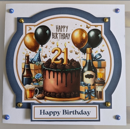 Large 21st Beer & Cake Toppers with Sentiments Toppers 3 & 4 by Shirley Taylor