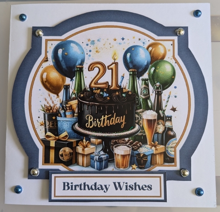 Large 21st Beer & Cake Toppers with Sentiments Toppers 3 & 4 by Shirley Taylor