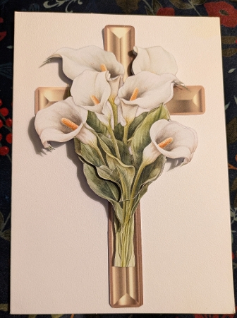 Step By Step Sympathy Cross & Calla´s by Shirley Taylor