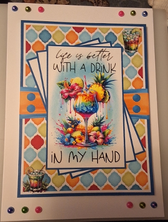 Cocktail Vibes Card Front 5x7 by Shirley Taylor