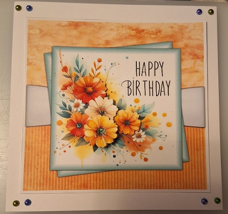 Floral Birthday 7 x 7 Card by Shirley Taylor