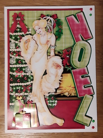 Art Deco Lady Over the Side Noel Card by Shirley Taylor