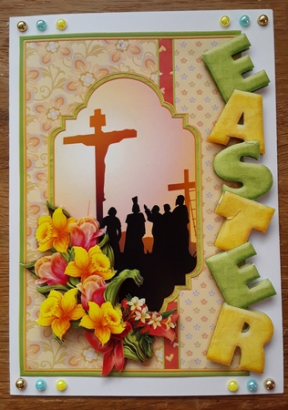 Easter Over the Side Cross & Daffodils by Shirley Taylor