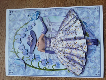 1950's Beautiful Lilac Flower Lady Decoupage by Shirley Taylor