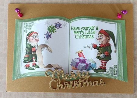 Santas Elves with Christmas List Book Sheet by Shirley Taylor