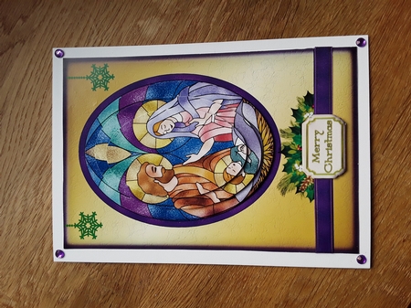 Stained Glas Oval Nativity Pyramid by Shirley Taylor
