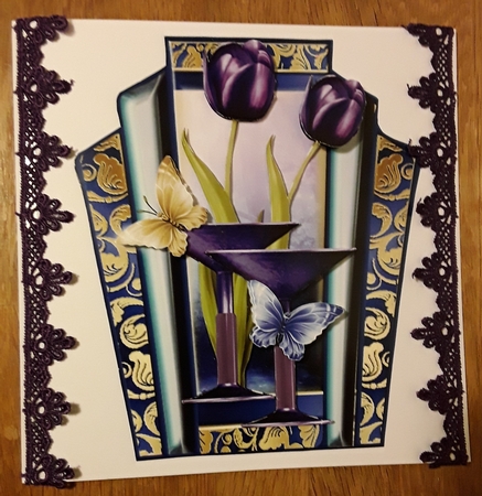 Gorgeous Tulips and Glasses in an Art Deco Frame by Shirley Taylor