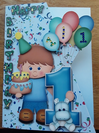 Boys 1st Birthday Over the Edge and Decoupage by Shirley Taylor