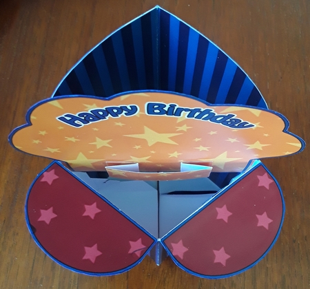 3D Birthday Son Diagonal Words Rubber Band Pop Up Box Card by Shirley Taylor