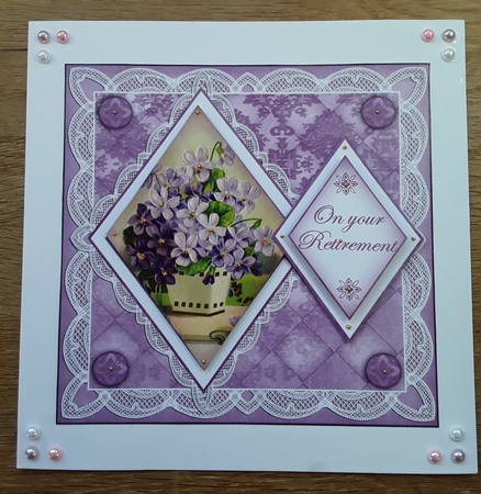 Lilac Flowers Your Retirement 7in Double Diamond Topper by Shirley Taylor