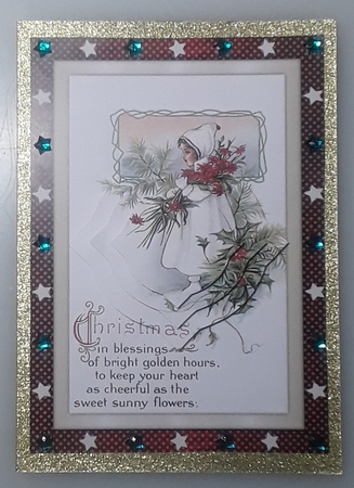 Vintage Christmas Girl with Flowers Splendid Pyramid by Shirley Taylor