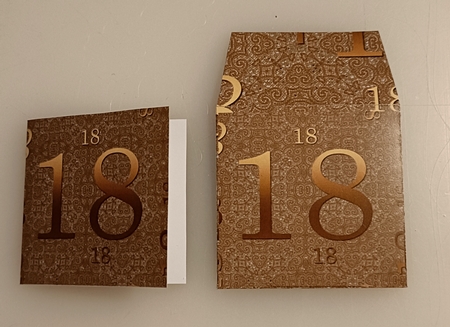 Gold 18 Birthday Gift Bag Mini Kit with Gift Card & Envelope by Shirley Taylor