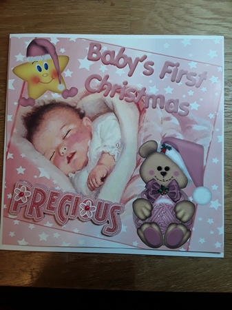 Baby Girls Precious 1st Christmas 8x8 by Shirley Taylor