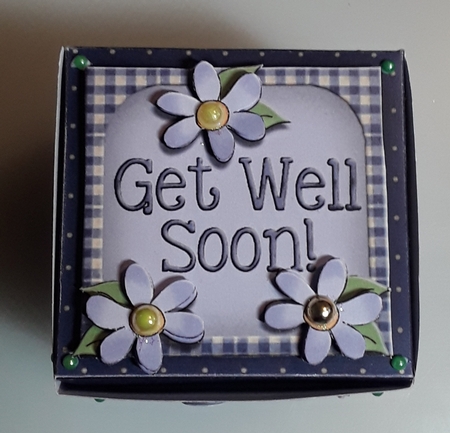 3 Inch Get Well Soon Blue Flower Box Mini Kit by Shirley Taylor