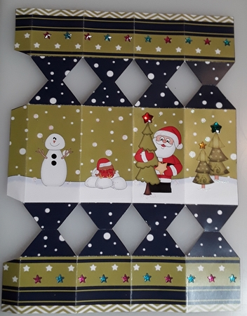 3D Christmas Cracker Boxes Santa has a Christmas Tree by Shirley Taylor